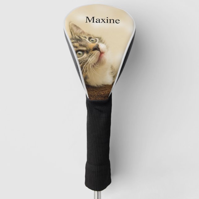 Personalised Pet Photo and Text Golf Head Cover (Front)