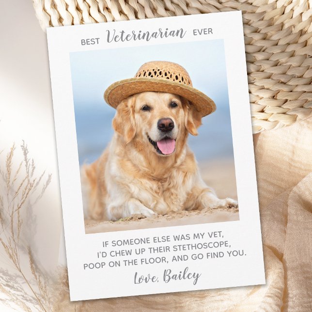 Personalised Pet Photo Best Veterinarian Ever Thank You Card (Creator Uploaded)
