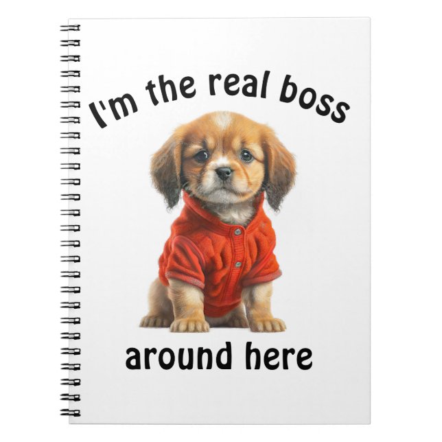 Personalised Pet Photo Boss Dog Notebook (Front)
