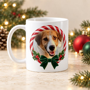 Personalised Pet Photo Candy Cane Christmas Mug