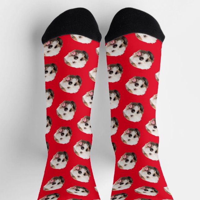 Personalised Pet Photo Christmas Present Socks (Top)
