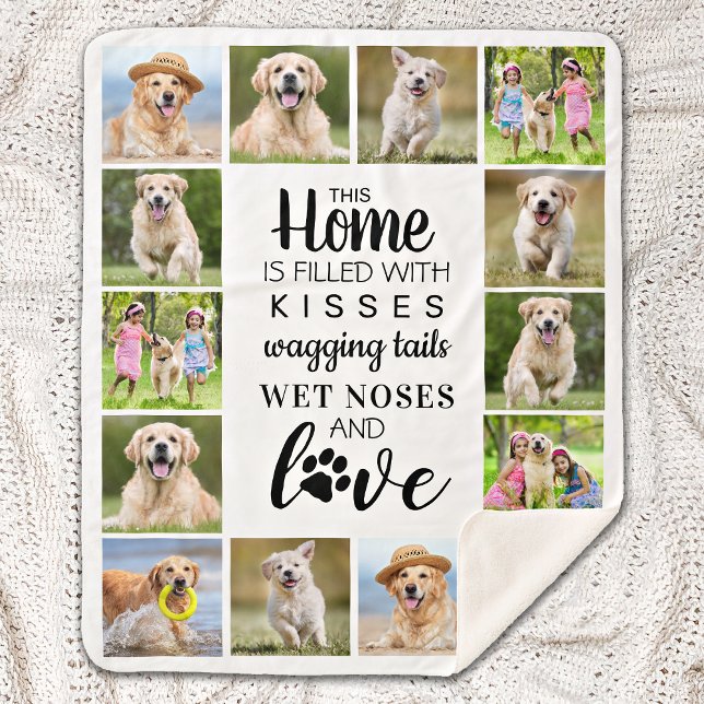 Personalised Pet Photo Collage Dog Lover Sherpa Blanket (Creator Uploaded)