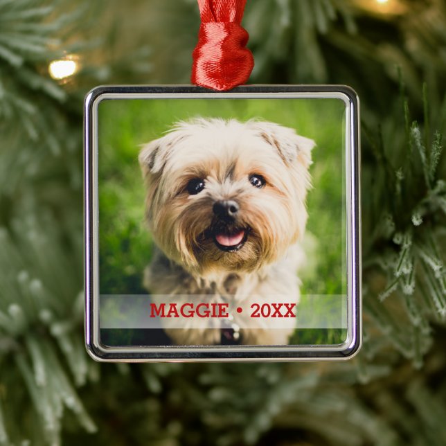 Personalised Pet Photo Cute Special Christmas Tree Metal Tree Decoration (Tree)