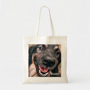 Personalised Pet Photo Dog Cat Name Tote Bag