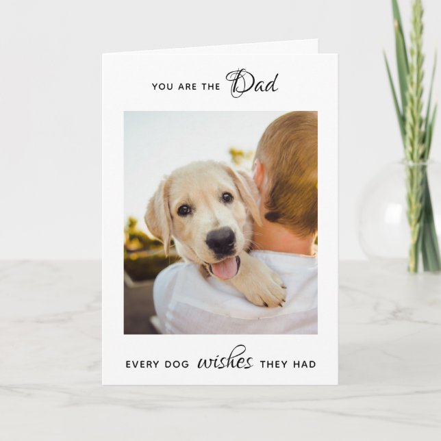  Personalised Pet Photo Dog Dad Father's Day  Holiday Card (Front)