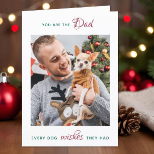 Personalised Pet Photo Dog Dad Merry Christmas  H Holiday Card