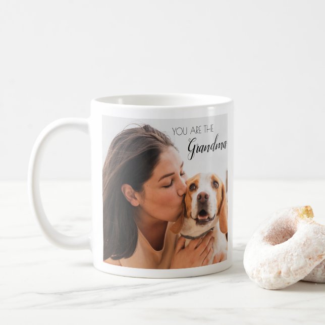 Personalised Pet Photo Dog Grandma Mother's Coffee Mug (With Donut)