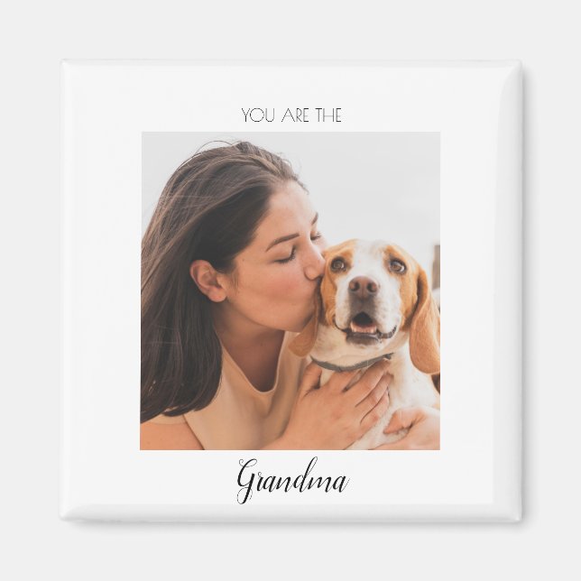 Personalised Pet Photo Dog Grandma Mother's Magnet (Front)