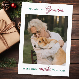 Personalised Pet Photo Dog Grandpa Merry Christmas Holiday Card