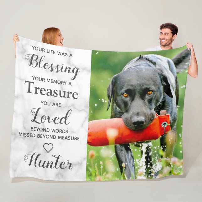 Personalised Pet Photo Dog Keepsake Memorial Fleece Blanket (In Situ)