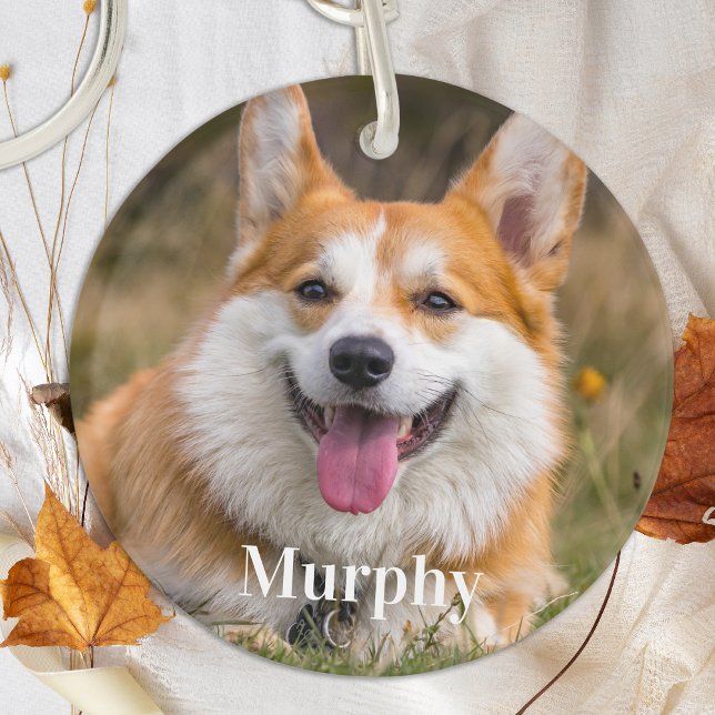 Personalised Pet Photo Dog Lover Double Sided Key Ring (Creator Uploaded)