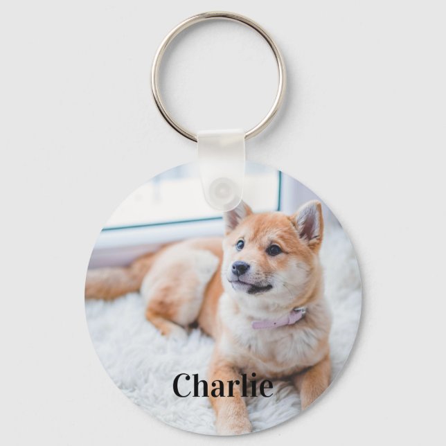 Personalised Pet Photo Dog Lover Gifts Key Ring (Front)
