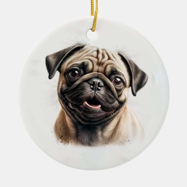 Personalised Pet Photo Dog Lover Keepsake  Ceramic Tree Decoration (Front)