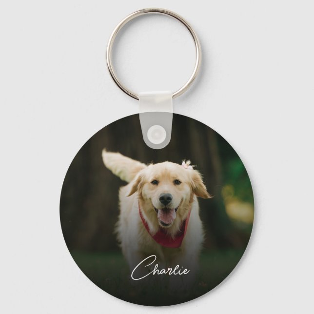 Personalised Pet Photo Dog Lover Keepsake  Key Ring (Front)