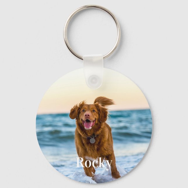 Personalised Pet Photo Dog Lover Keepsake Keychain (Front)