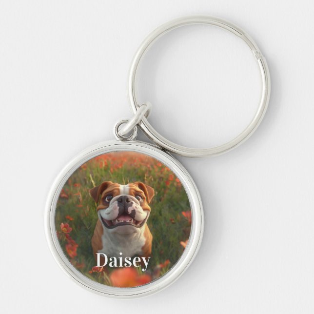 Personalised Pet Photo Dog Lover Keepsake Keychain (Front)