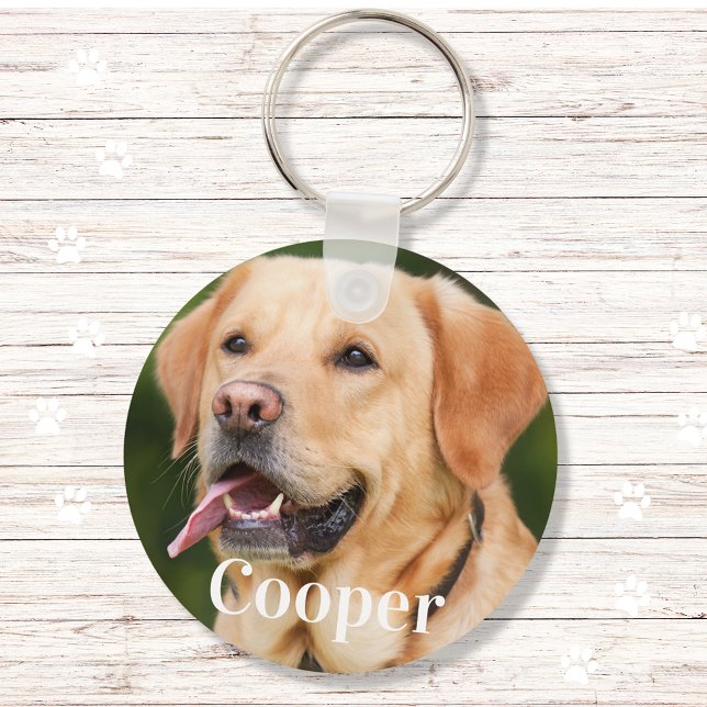 Personalised pet photo dog lover keepsake name key ring (Creator Uploaded)