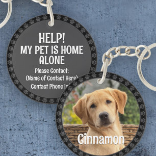 Personalised Pet Photo Dog Lover Name Emergency Key Ring