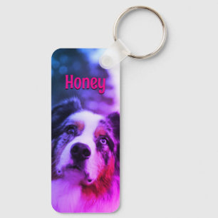 Personalised Pet Photo Dog Lover Name Jelly Gummy Key Ring