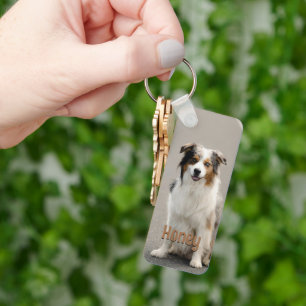 Personalised Pet Photo Dog Lover Name Keepsake  Key Ring