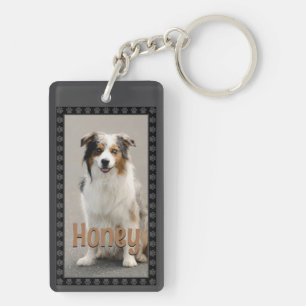 Personalised Pet Photo Dog Lover Name Keepsake Key Ring
