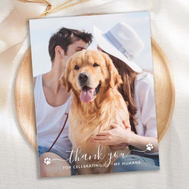 Personalised Pet Photo Dog Wedding Thank You Card (Creator Uploaded)