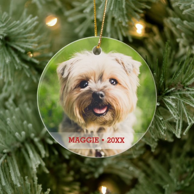 Personalised Pet Photo Double-sided Christmas Tree Ceramic Tree Decoration (Tree)