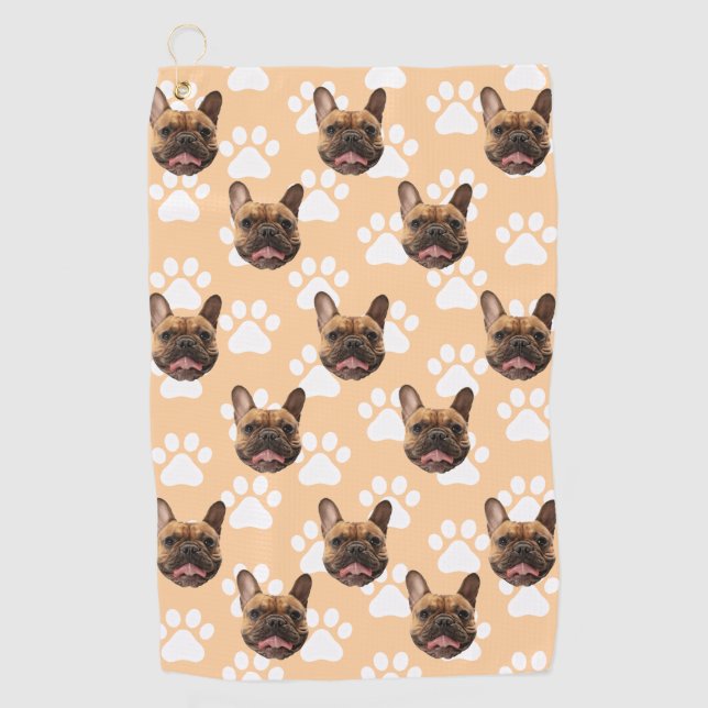 Personalised Pet Photo Face Gift For Golfer Custom Golf Towel (Front)