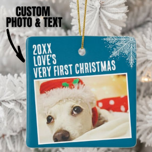 Personalised Pet Photo First Christmas Custom Ceramic Ornament