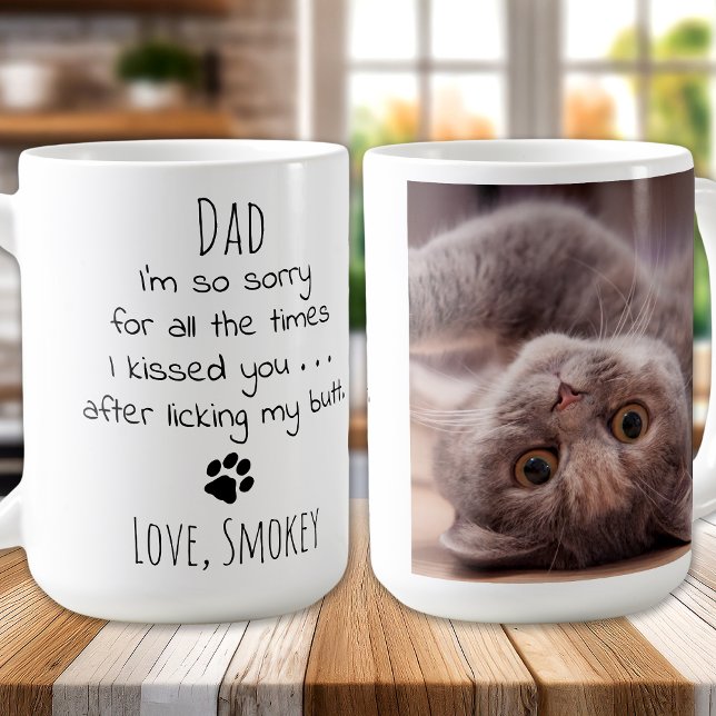 Personalised Pet Photo Funny Cat Dad Coffee Mug (Creator Uploaded)