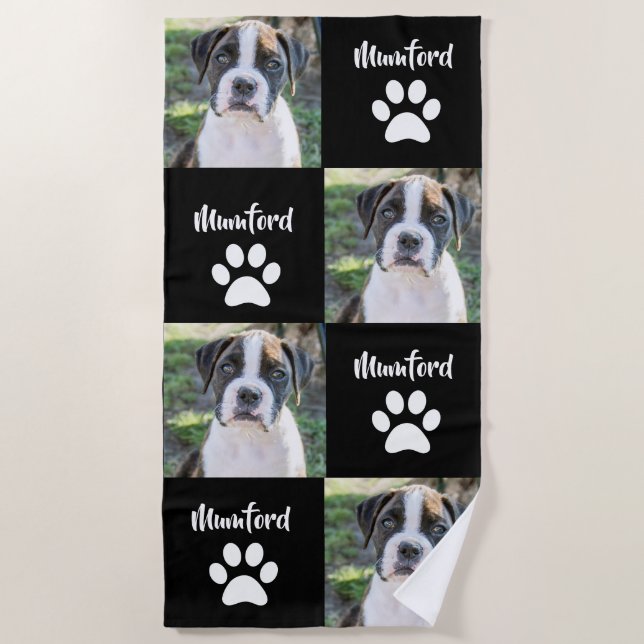 Personalised Pet Photo Gift, Dog Photo Beach Towel (Front)