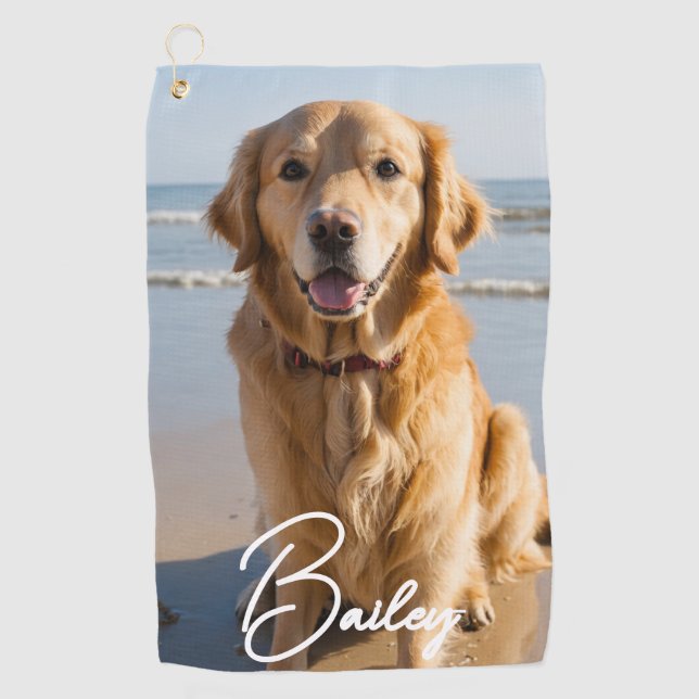 Personalised Pet Photo  Golf Towel (Front)