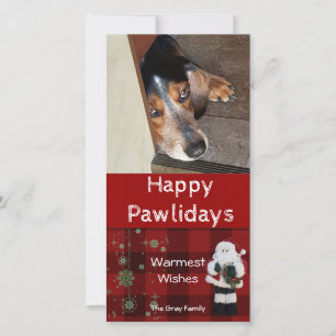 Personalised Pet Photo   Happy Pawlidays Santa Holiday Card
