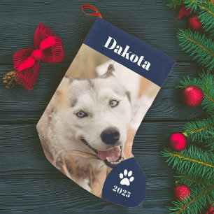 Personalised Pet Photo Holiday Small Christmas Stocking
