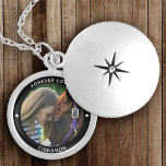 Personalised Pet Photo Horse Equestrian Name Star Locket Necklace<br><div class="desc">Your Custom Name and caption in minimal modern typography surrounding a favourite photo of your beloved horse. This necklace will be a perfect memory keepsake for years to come.</div>