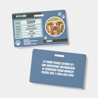 Personalised Pet Photo ID Wallet Card Badge
