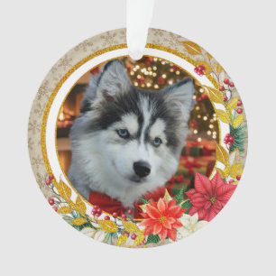 Personalised Pet Photo "Love" Gold Glitter Ornament
