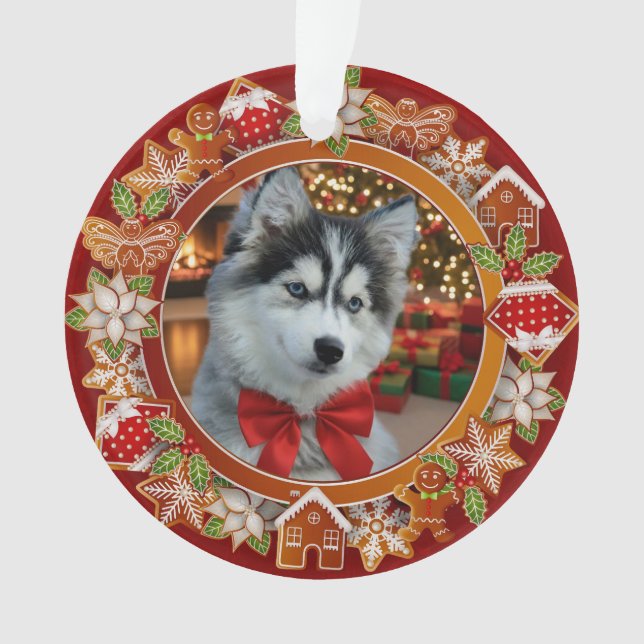 Personalised Pet Photo "Love" Gold Glitter Ornament (Front)