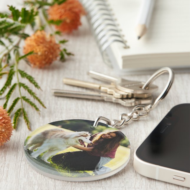 Personalised Pet Photo Memorial Keychain  (Front Right)