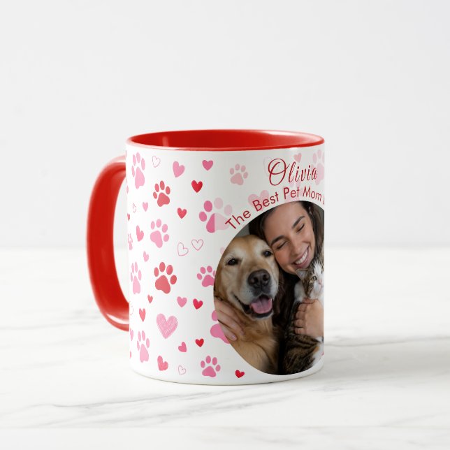 Personalised Pet Photo Mug Gift with Custom Name  (Front Left)