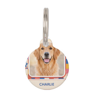 Personalised Pet Photo Name and Phone Round ID Tag