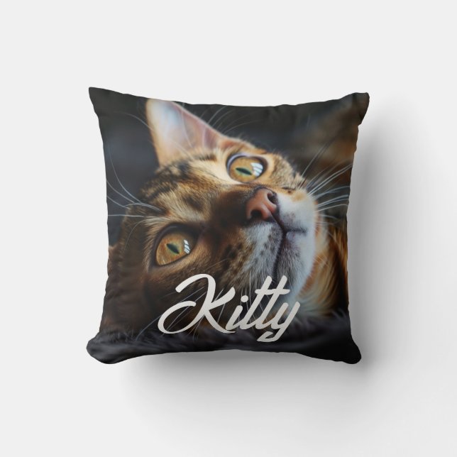 Personalised Pet Photo & Name Cushion (Front)