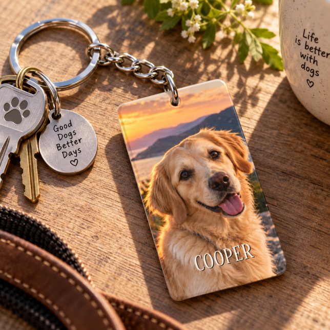 Personalised Pet Photo & Name Custom  Key Ring (Creator Uploaded)