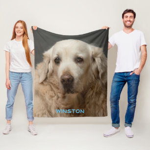 Personalised Pet Photo & Name Fleece Blanket