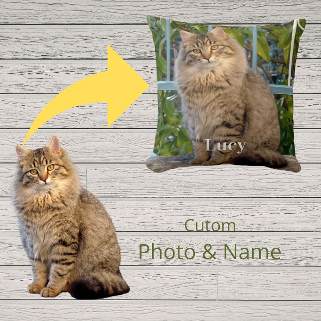 Personalised Pet Photo & Name Keepsake Cushion (Creator Uploaded)