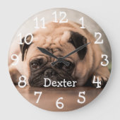 Personalised Pet Photo Name Large Clock (Front)