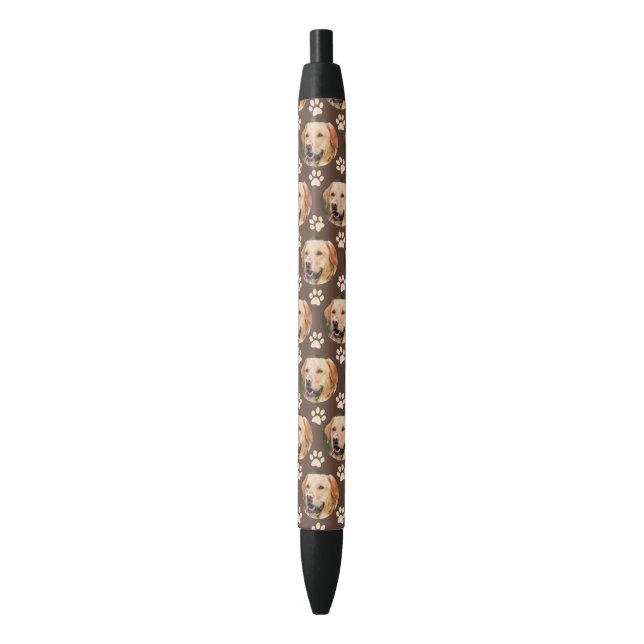 Personalised Pet Photo Pattern Dog Black Ink Pen (Front Vertical)