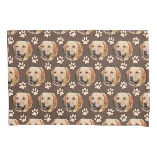 Personalised Pet Photo Pattern Dog Brown Pillowcase