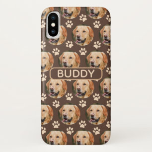 Personalised Pet Photo Pattern Dog Name iPhone X Case