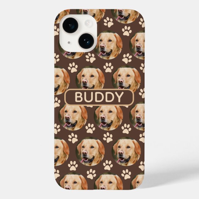 Personalised Pet Photo Pattern Dog Name Case-Mate iPhone Case (Back)